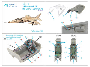 Quinta Studio QD48613 Jaguar Gr.1A 3D-Printed &amp;amp; colored Interior on decal paper (Airfix) 1/48 – image 2