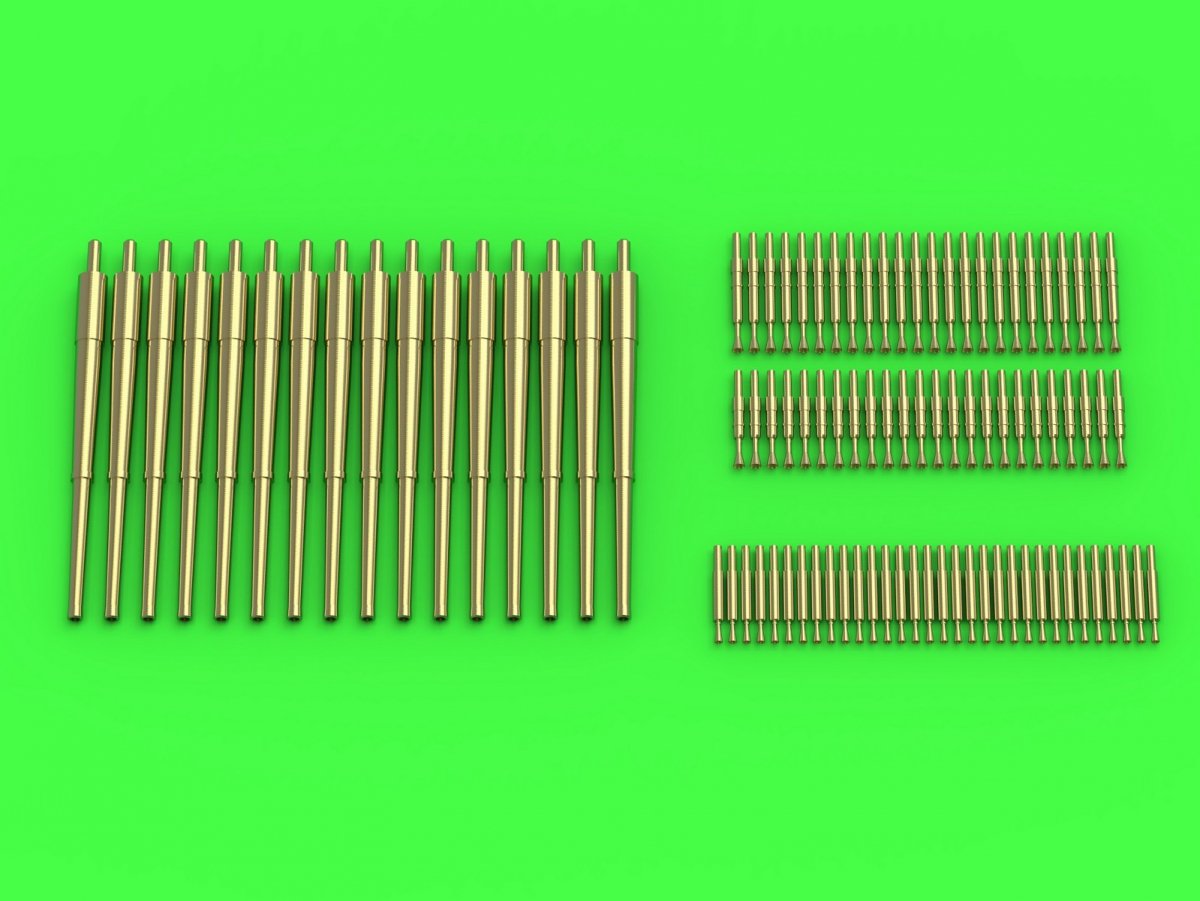 Master SM-350-096 HMS Ark Royal armament barrels - 4.5in (16pcs), 40mm POM-POM (48pcs), Vickers .50cal (32pcs) 1/350 – zdjęcie 2