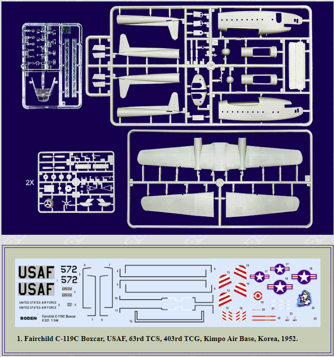 Roden 321 Fairchild C-119C Boxcar 1/144 – zdjęcie 2
