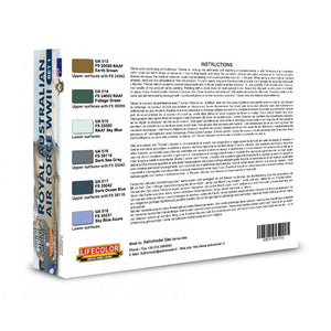 Lifecolor XS01 Acrylic color Set Australian Air Force WWII Set 1 6x22ml – immagine 2