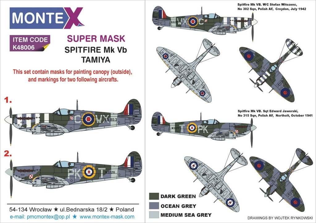 Montex K48006 Spitfire MkVB (Polish Spitfire) 1/48