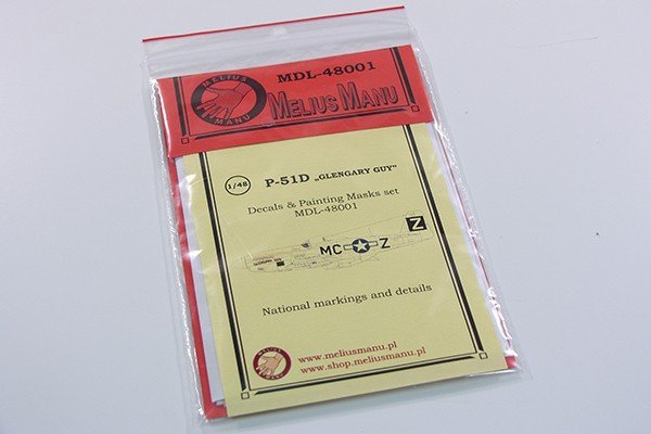 Melius Manu MDL-48001 P-51D "GLENGARY GUY" Decals, Painting Masks set 1/48