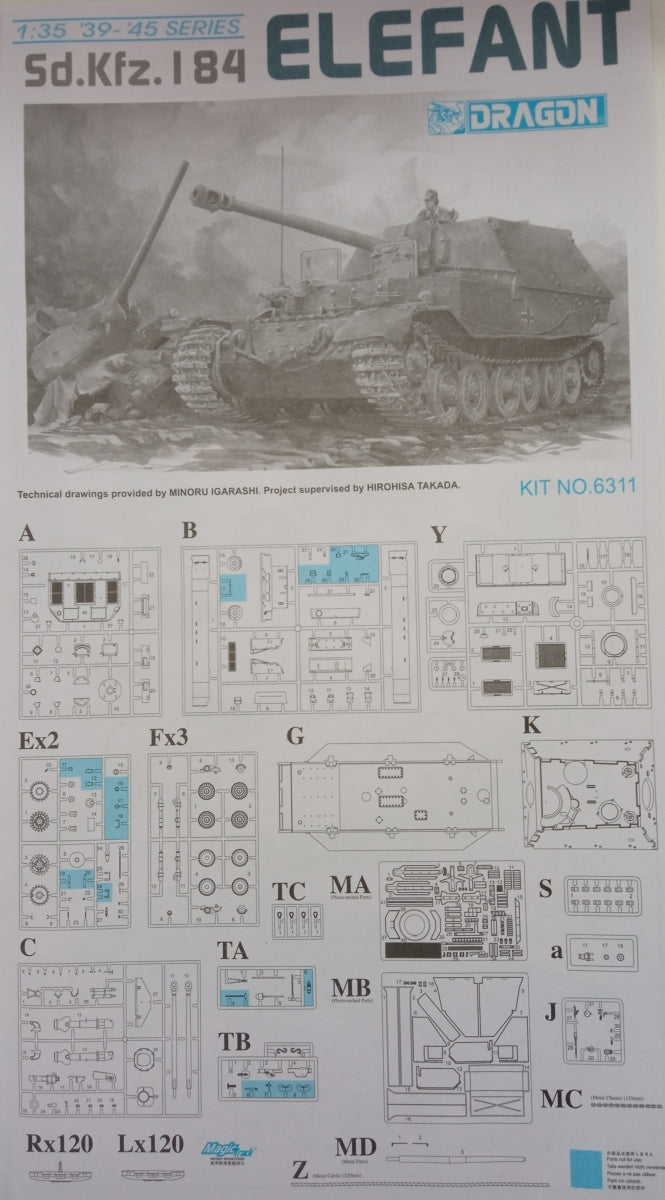 Dragon 6311 Sd.Kfz. 184 Elefant 1/35 – immagine 4