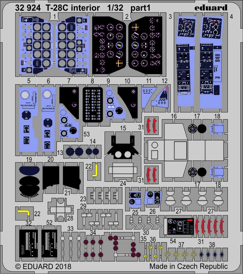 Eduard 32924 T-28C interior KITTY HAWK 1/32