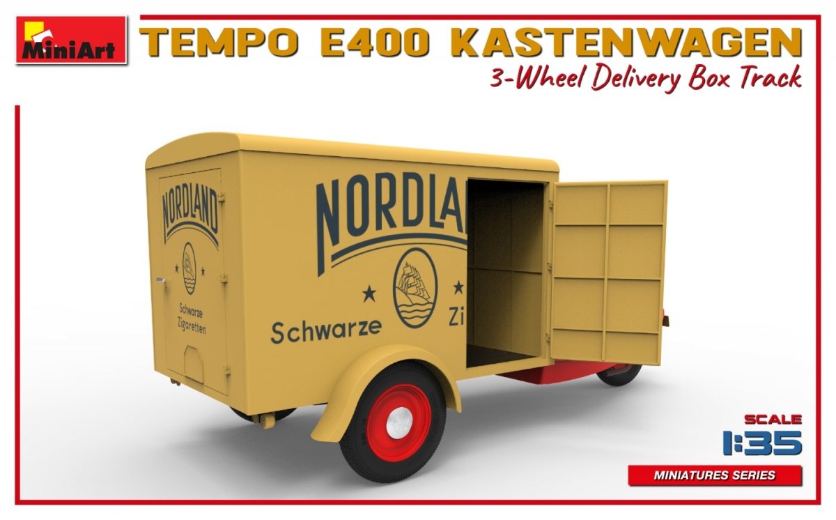 MiniArt 38047 TEMPO E400 KASTENWAGEN 3-WHEEL DELIVERY BOX TRACK 1/35 – Bild 6
