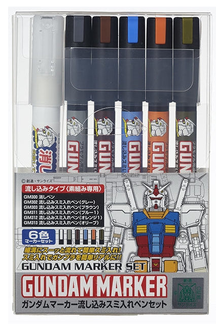 Gunze Sangyo GMS122 Gundam Pouring Inking Pen Set