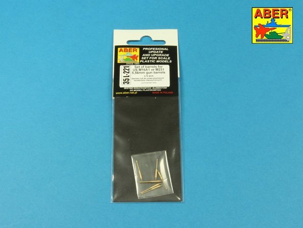 Aber 35L-221 Set of barrels for US M16A1 or M231 5,56mm gun barrels x 6 pcs. 1/35 – immagine 5