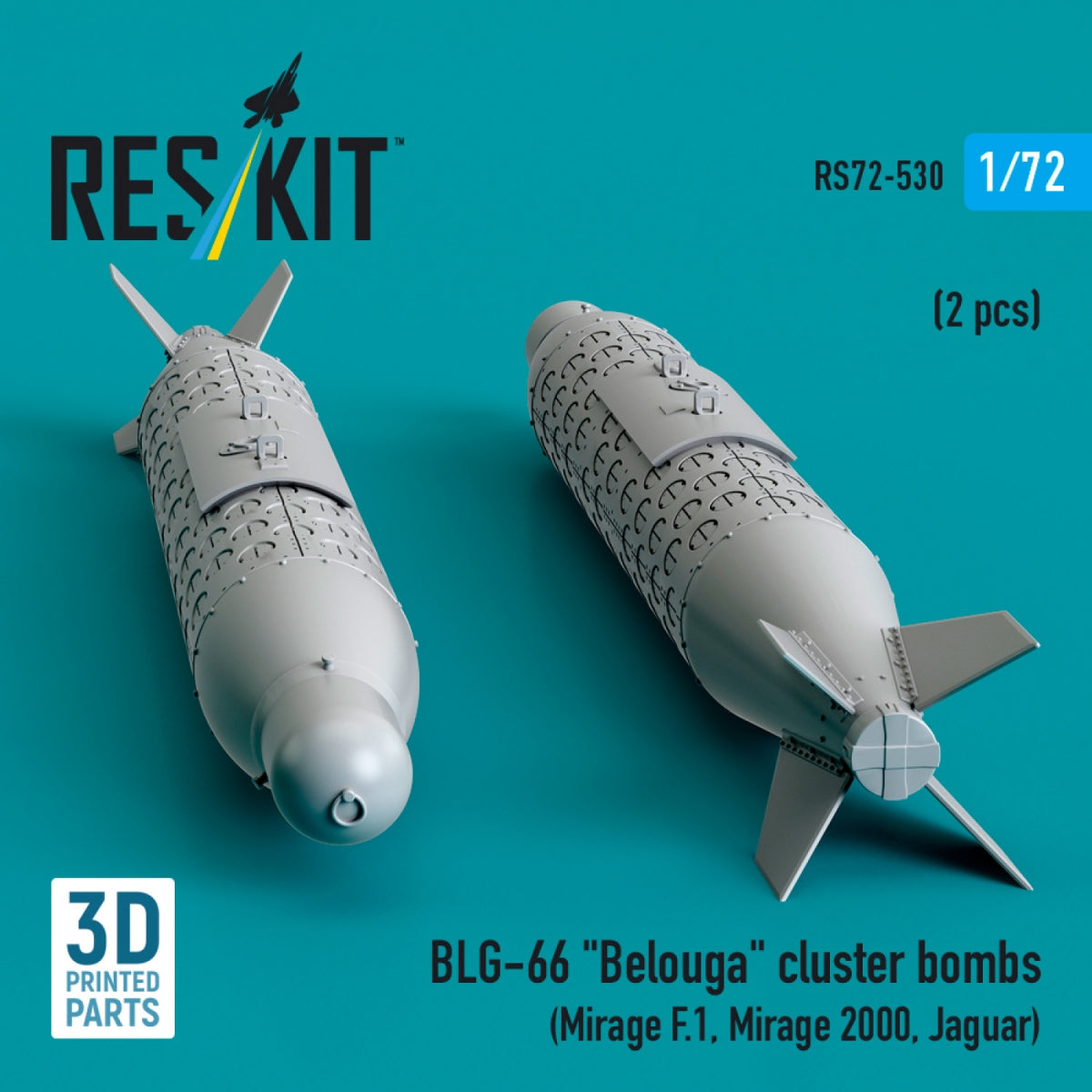 RESKIT RS72-0530 BLG-66 &amp;quot;Belouga&amp;quot; cluster bombs (2 pcs) (3D Printed) 1/72 – zdjęcie 2