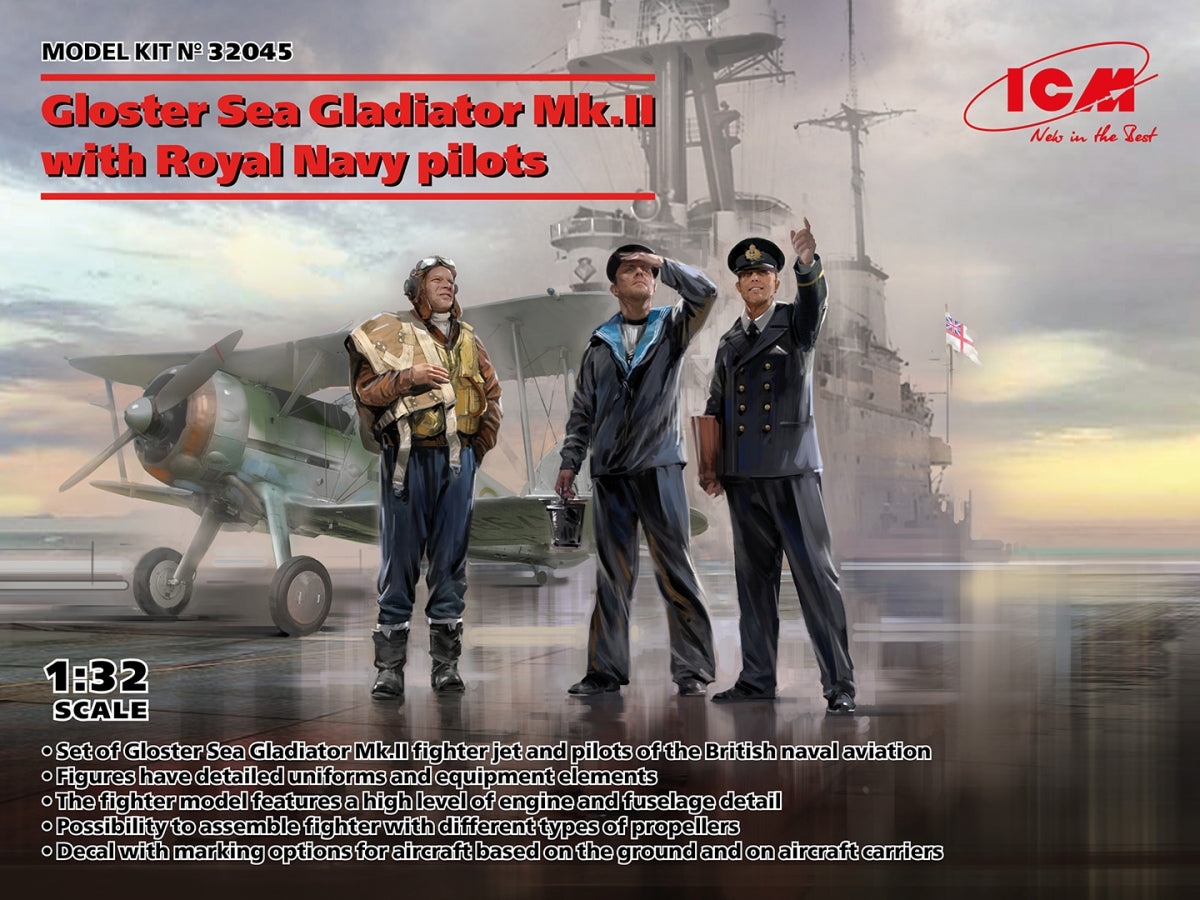 ICM 32045 Gloster Sea Gladiator Mk.II With Royal Navy pilots 1/32 – Bild 2