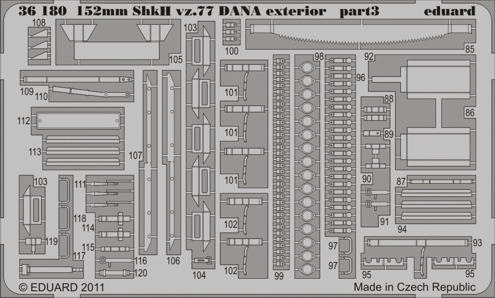 Eduard 36180 152mm ShkH vz.77 DANA exterior 1/35 Hobby Boss – immagine 3