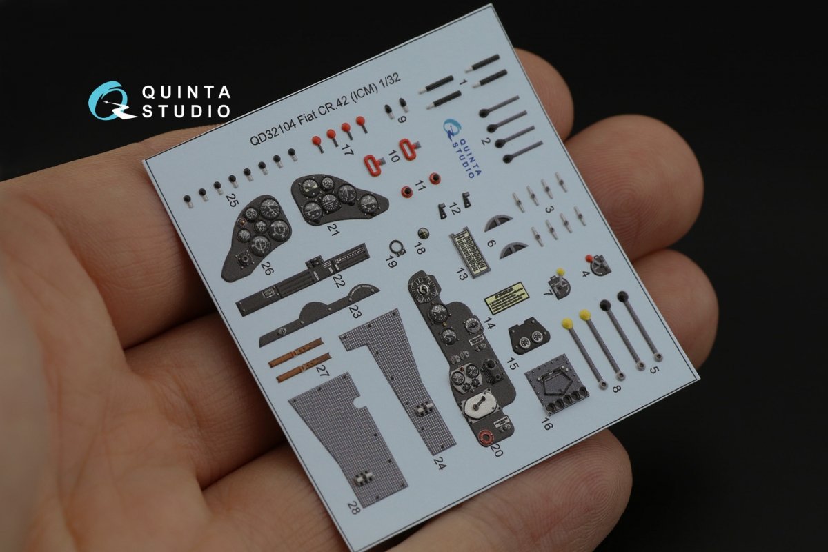 Quinta Studio QD32104 Fiat CR.42 3D-Printed &amp;amp; coloured Interior on decal paper (ICM) 1/32 – Bild 10