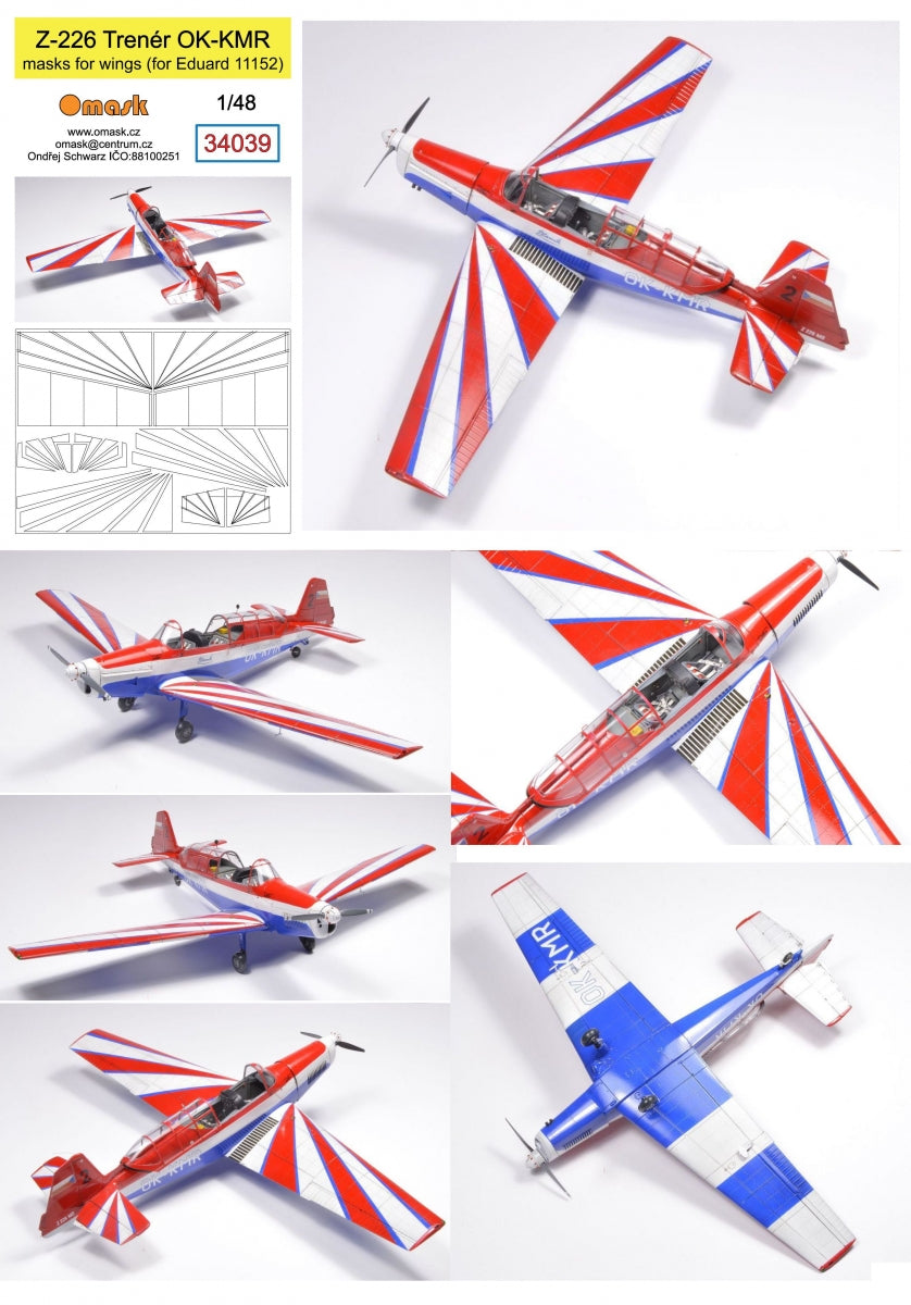 Omask 34039 Z-226 Trener OK-KMR masks for wings (Eduard 11143) 1/48 – Bild 2