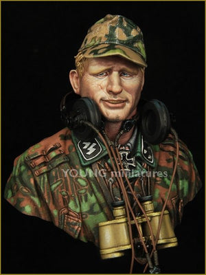 Young Miniatures YM1851 Officier de char SS allemand WAFFEN, Seconde Guerre mondiale, échelle 1/10