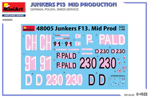 MiniArt 48005 Junkers F13. Mid Prod. German, Polish, Swiss Service 1/48 – image 2
