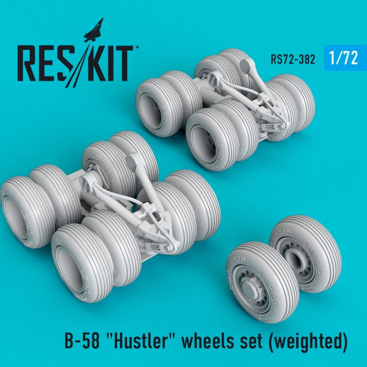 RESKIT RS72-0382 B-58 "HUSTLER" WHEELS SET (WEIGHTED) 1/72