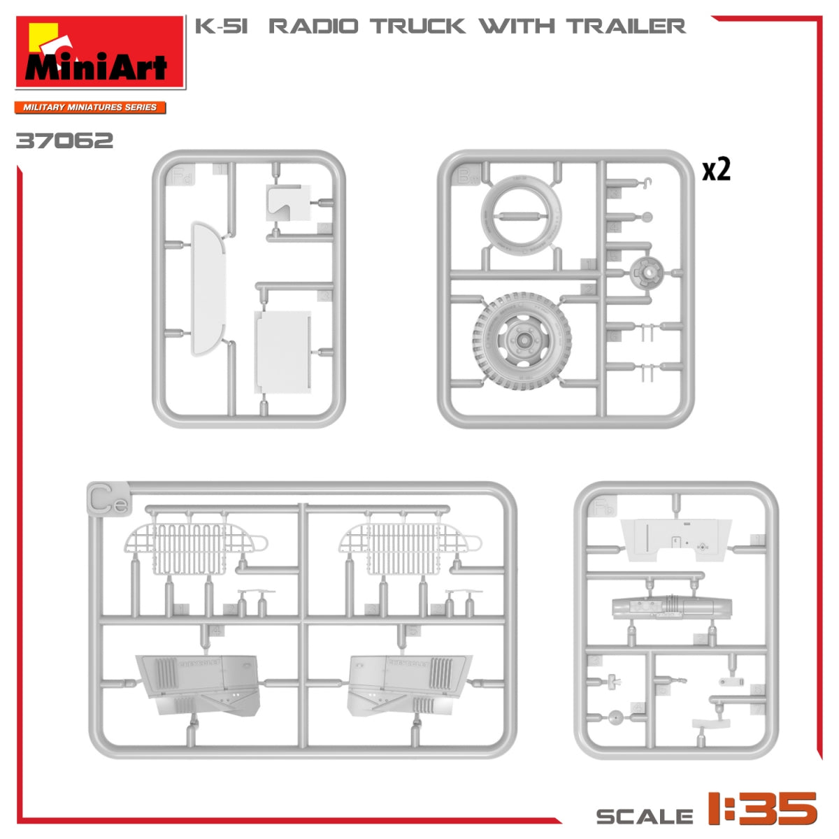 Miniart 37062 K-51 RADIO TRUCK WITH TRAILER 1/35 – immagine 10