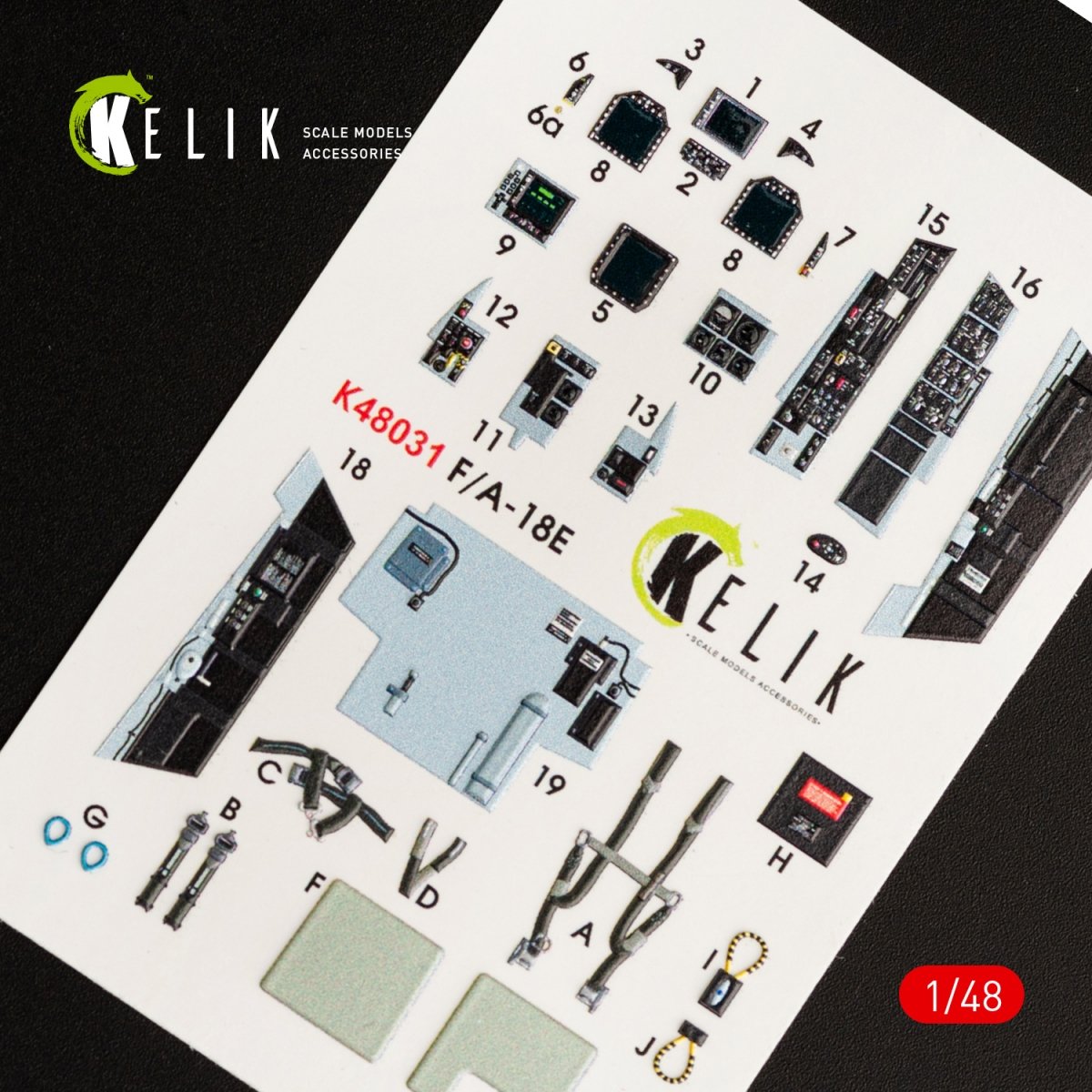 KELIK K48031 F/A-18E &amp;quot;SUPER HORNET&amp;quot; INTERIOR 3D DECALS FOR MENG KIT 1/48 – imagen 2