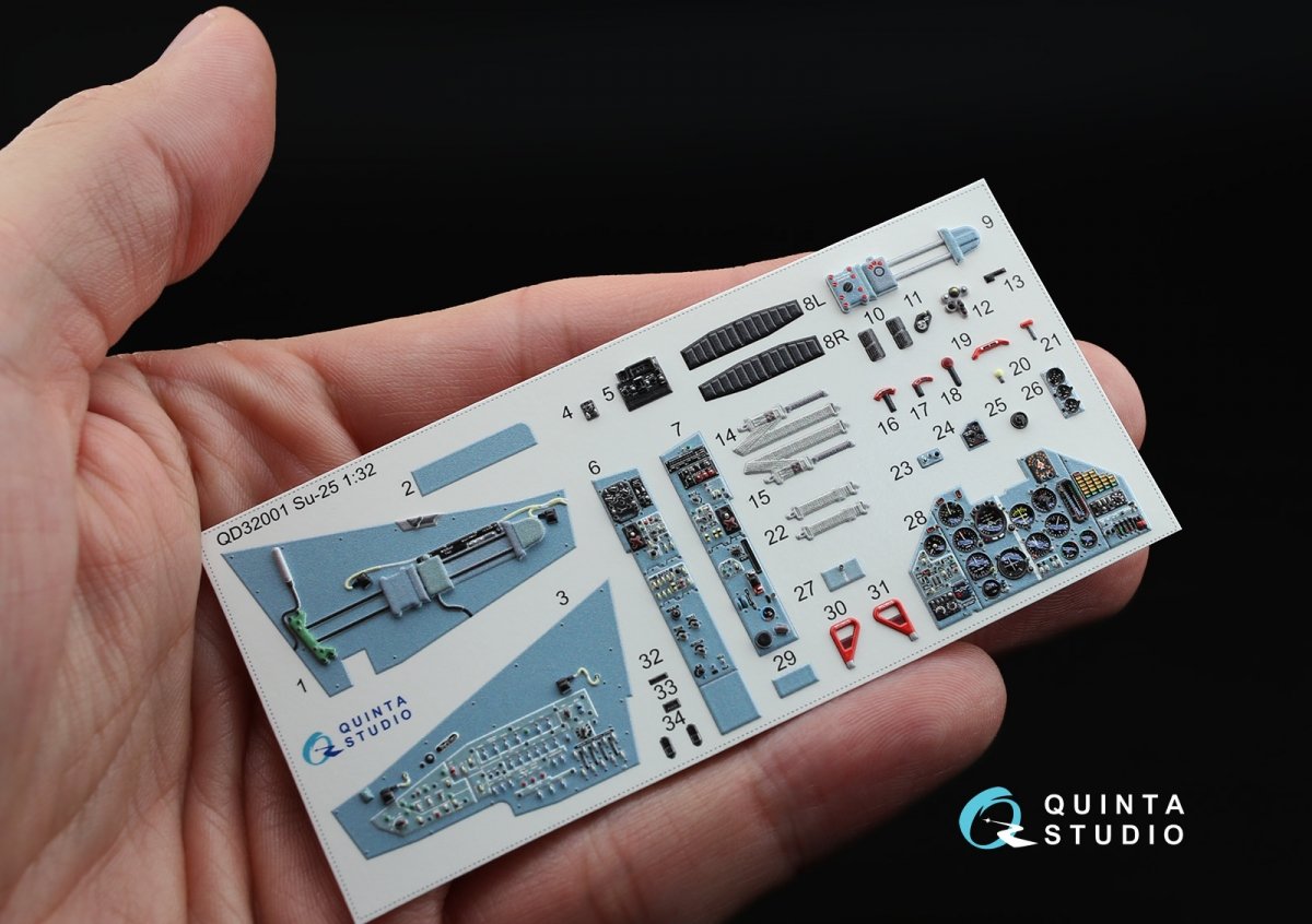 Quinta Studio QD32001 Su-25 3D-Printed &amp;amp; colored Interior on decal paper (for Trumpeter kit) 1/32 – image 2