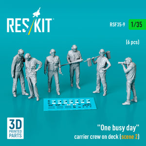 RESKIT RSF35-0009 "One busy day" carrier crew on deck (scene 2) (6 pcs) (3D Printed) 1/35