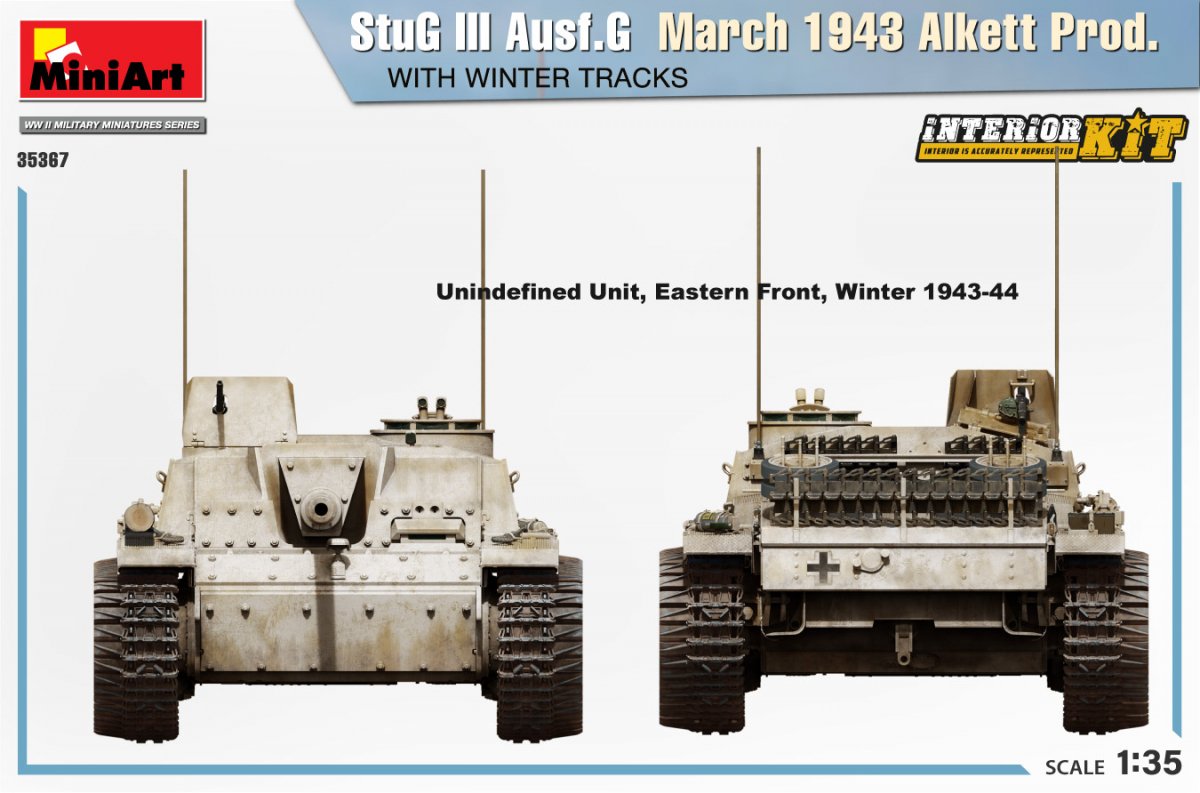 Mini Art 35367 StuG III Ausf. G March 1943 Alkett Prod. WITH WINTER TRACKS. INTERIOR KIT 1/35 – immagine 6