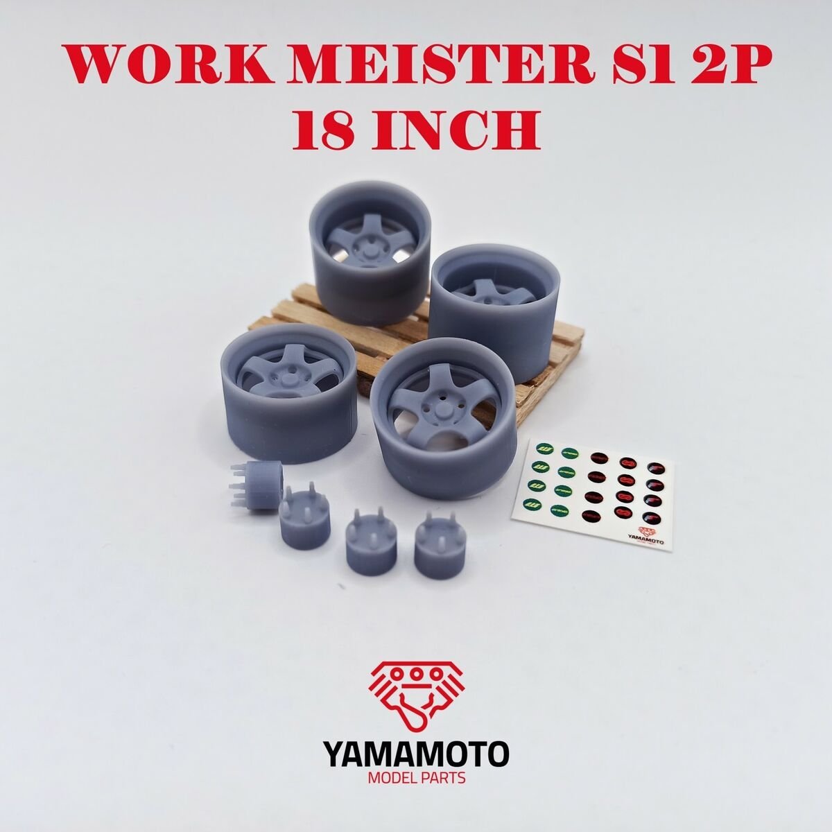 Yamamoto Model Parts YMPRIM6 Work Meister S1 2P 18&amp;quot; 5 écrous 1/24