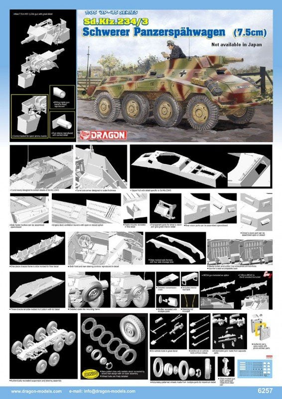 Dragon 6257 Sd. Kfz. 234/3 schwerer Panzerspahwagen (7.5cm) 1/35 – Bild 2