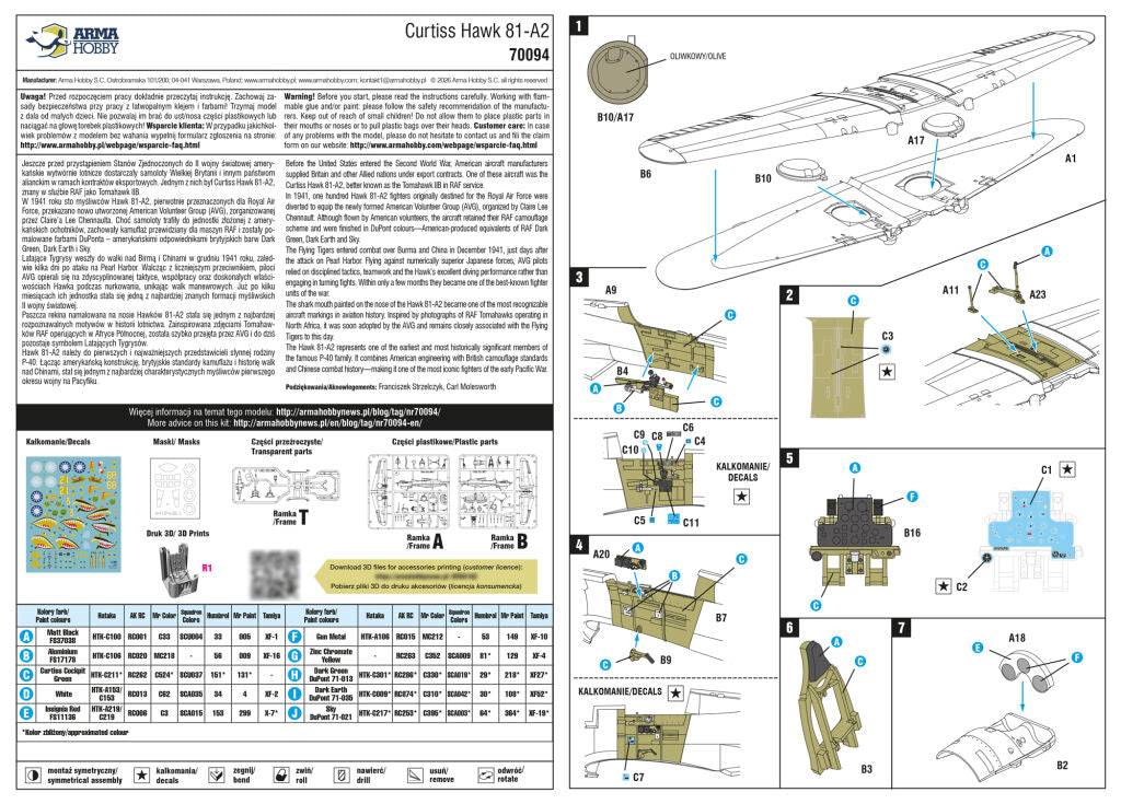 Arma Hobby 70094 Curtiss Hawk 81-A2 Flying Tigers 1/72 – Bild 3