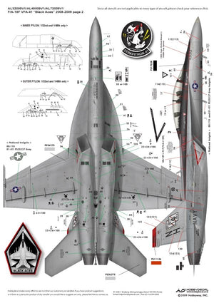 HobbyDecal AL72009V1 F/A-18F Black Aces 2008-2009 1/72 – image 2