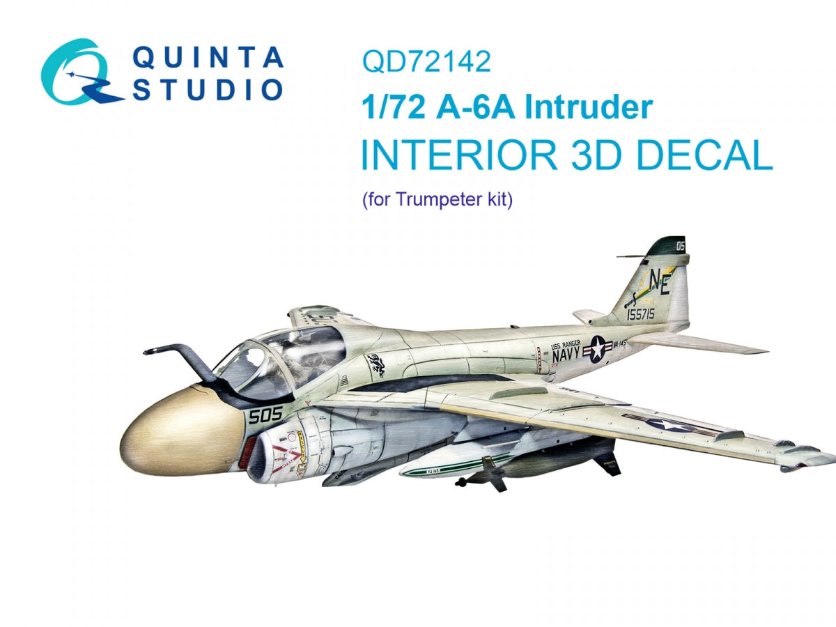 Quinta Studio QD72142 A-6A Intruder Intérieur coloré imprimé en 3D sur papier décalcomanie (Trumpeter) 1/72