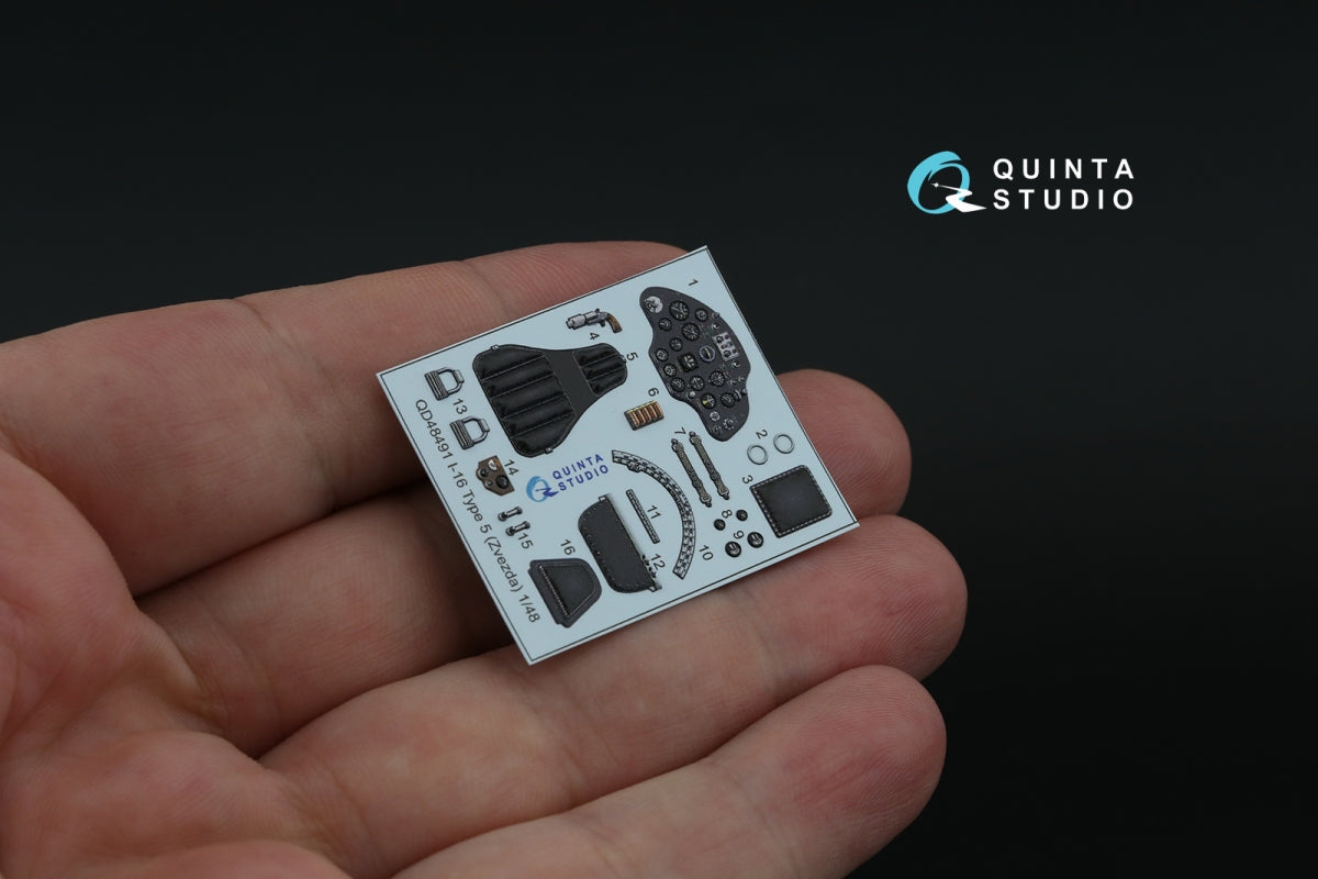 Quinta Studio QD48491 I-16 3D-Printed coloured Interior on decal paper (for Zvezda kit) 1/48 – imagen 12