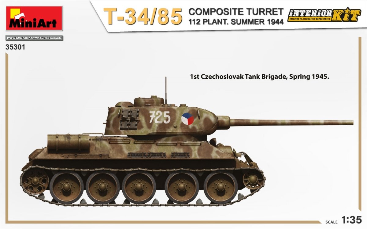 MiniArt 35301 T-34/85 COMPOSITE TURRET. 112 PLANT. SUMMER 1944 INTERIOR KIT 1/35 – immagine 5