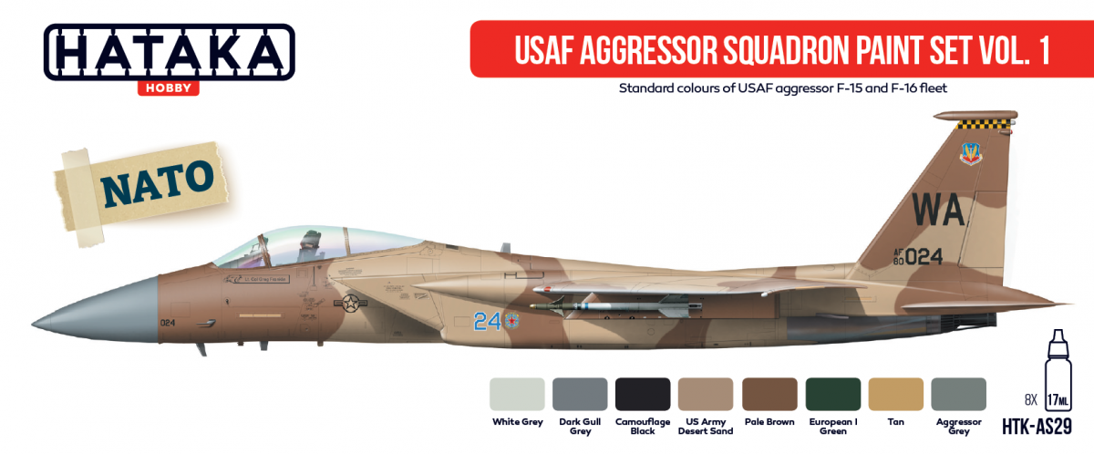Hataka HTK-AS29 USAF Aggressor Squadron paint set vol. 1 (8x17ml)