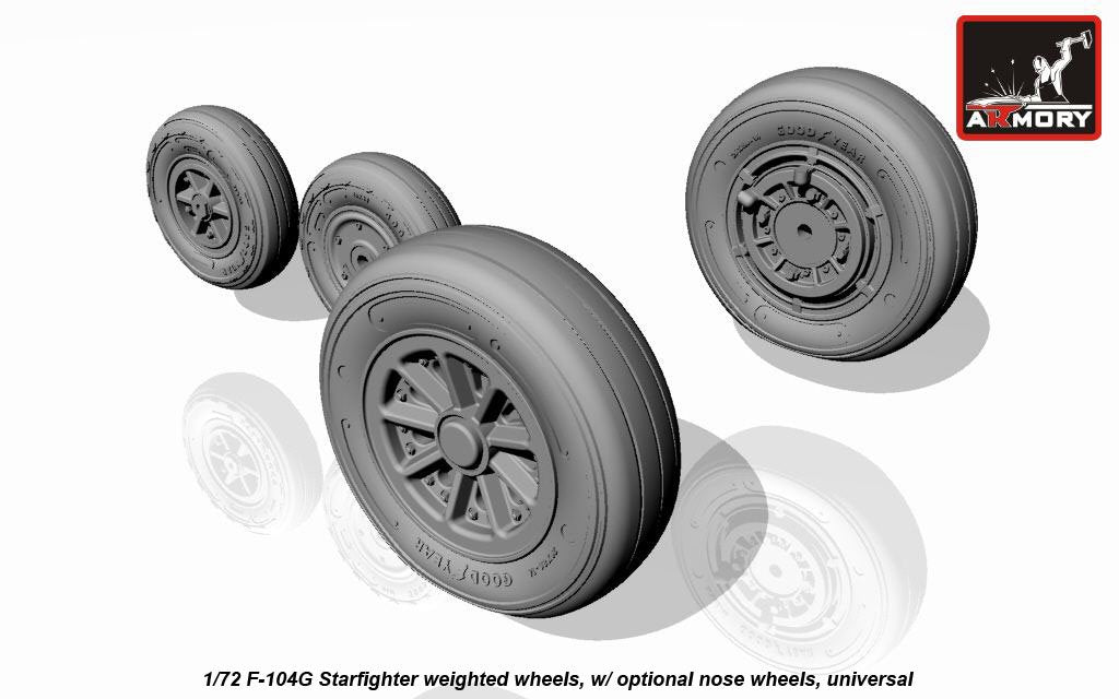 Armory Models AW72312 F-104G Starfighter wheels w/ optional nose wheels 1/72 – Bild 4