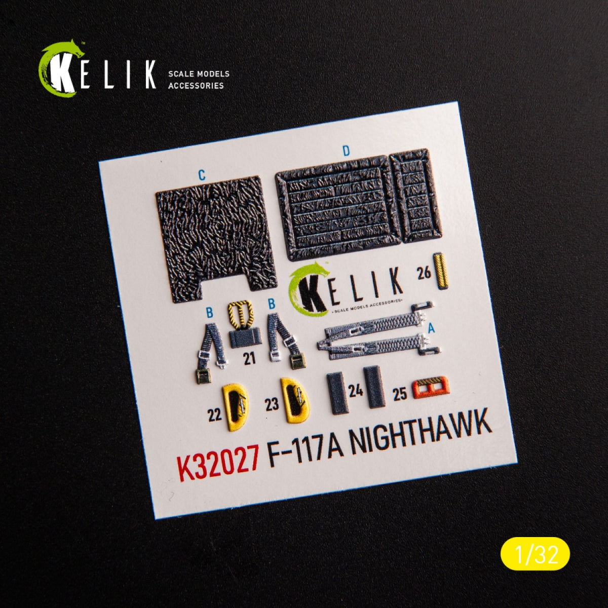 KELIK K32028 F-117A - Type 2 interior 3D decals for Trumpeter kit 1/32 – Bild 3