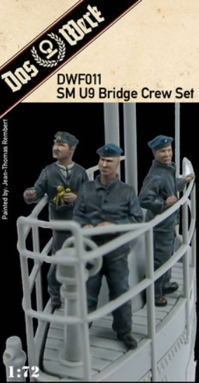 Das Werk DWF011 SM U9 Ensemble d&amp;#39;équipage de passerelle : comprend trois figurines en résine pour notre sous-marin (DW72001) à l&amp;#39;échelle 1/72.