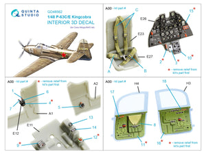 Quinta Studio QD48562 P-63C/E Kingcobra 3D-Printed &amp;amp; coloured Interior on decal paper (Dora Wings/AMG) 1/48 – immagine 5