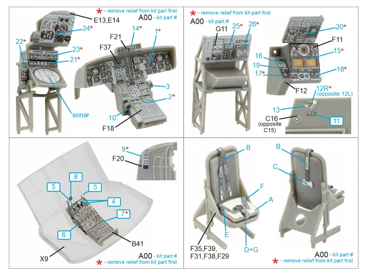 Quinta Studio QD48430 Westland Sea King HAS.5 3D-Printed &amp;amp; coloured Interior on decal paper (Airfix) 1/48 – Bild 2