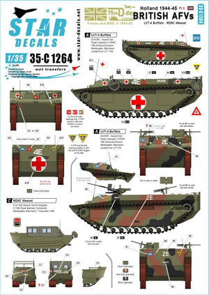 Star Decals 35-C1264 Véhicules blindés britanniques en Hollande 1944-45 n° 2 1/35