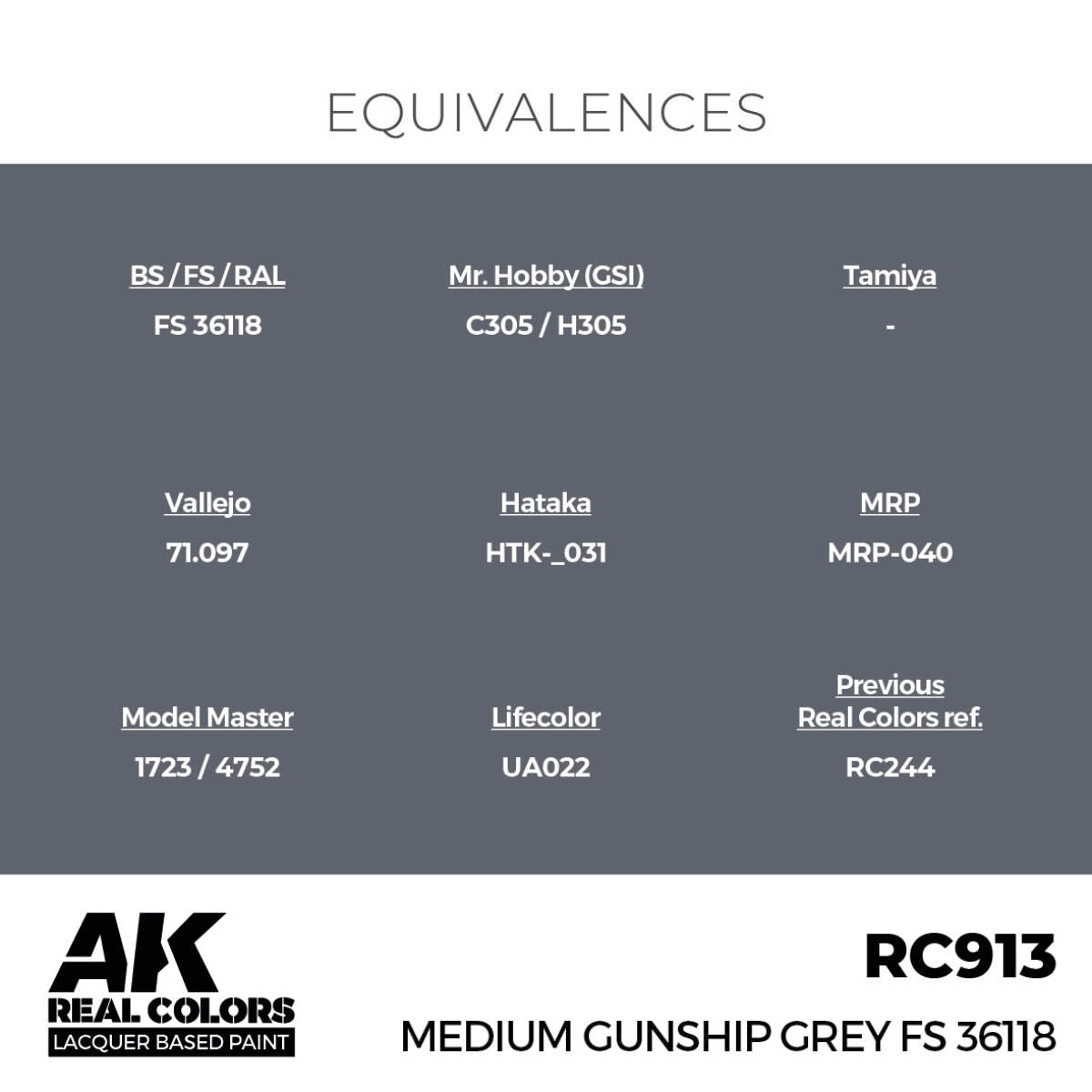 AK Interactive RC913 Gris canon moyen FS 36118 17 ml  – image 2