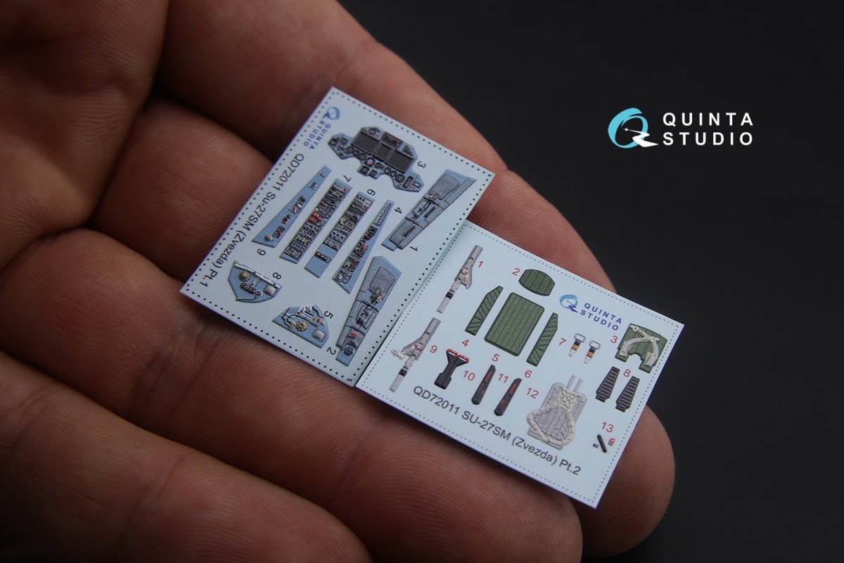 Quinta Studio QD72011 Su-27SM 3D-Printed &amp;amp; coloured Interior on decal paper (for Zvezda kit) 1/72 – imagen 2