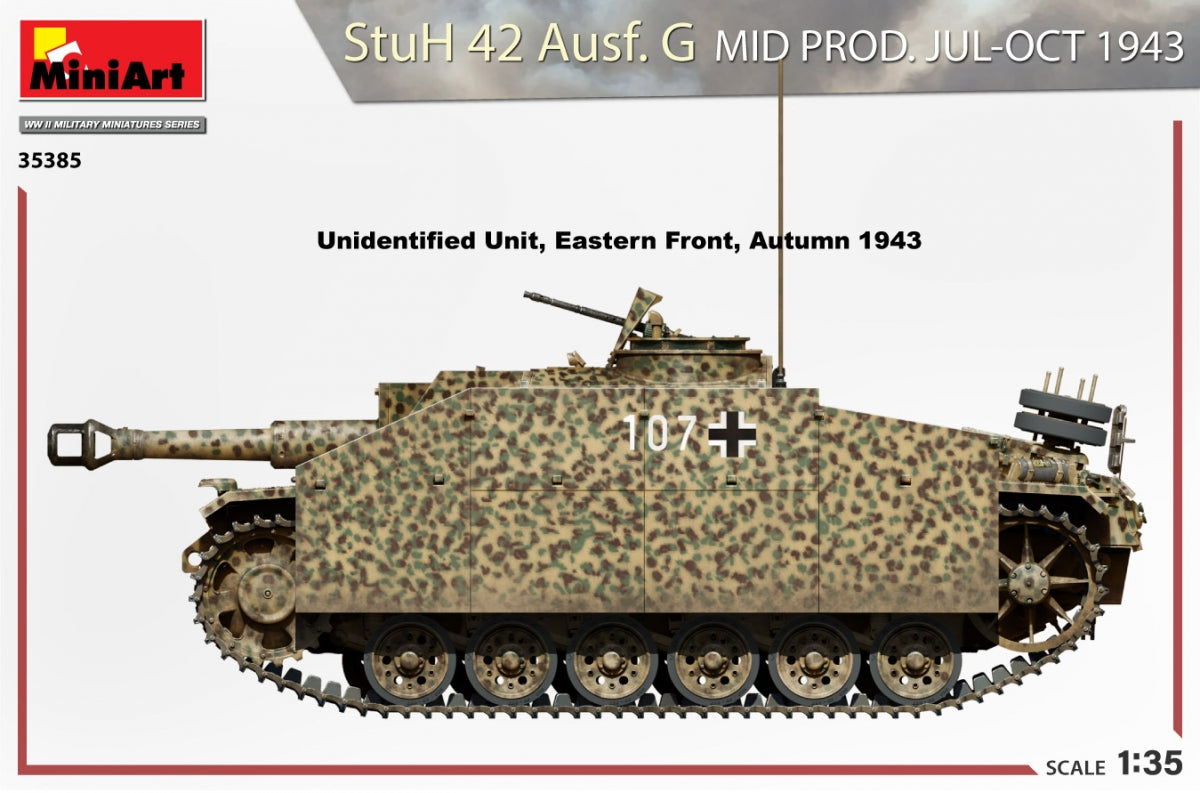MiniArt 35385 StuH 42 Ausf. G MID PROD. JUL-OCT 1943 1/35 – immagine 6