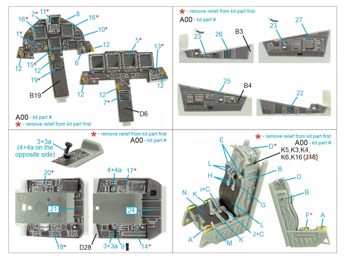 Quinta Studio QD48433 F-15I 3D-Printed coloured Interior on decal paper (Academy) 1/48 – imagen 2