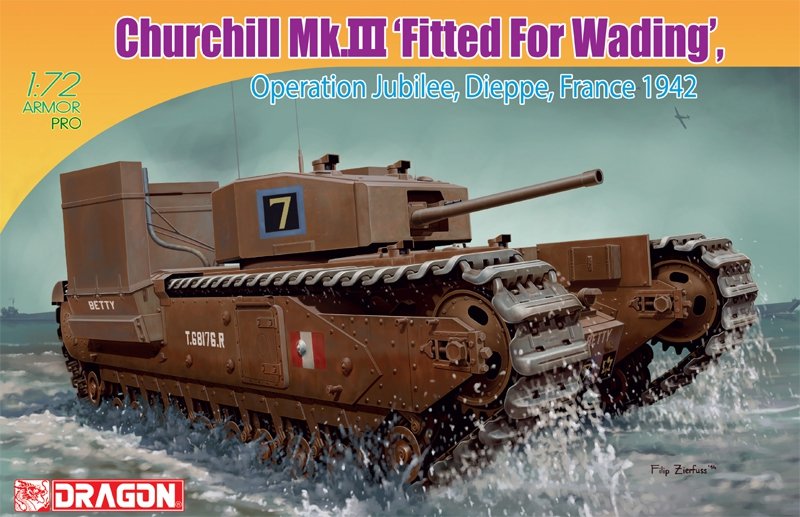 Dragon 7520 Churchill Mk.III Fitted For Wading Operation Jubilee, Dieppe France 1/72