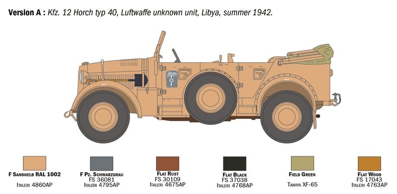 Italeri 6597 Horch 901 Typ 40 Kfz.12 1/35 – imagen 4