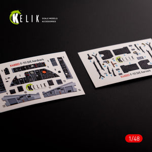 KELIK K48002 F-111 A/E Aardvark intérieur décalcomanies 3D pour kit HobbyBoss 1/48
