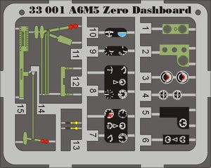Eduard 33001 A6M5 Zero dashboard 1/32 Tamiya