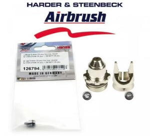 Couvercle de buse et d&amp;#39;aiguille Harder &amp;amp; Steenbeck 126794 0,4 ​​mm Cr+ Ouvert