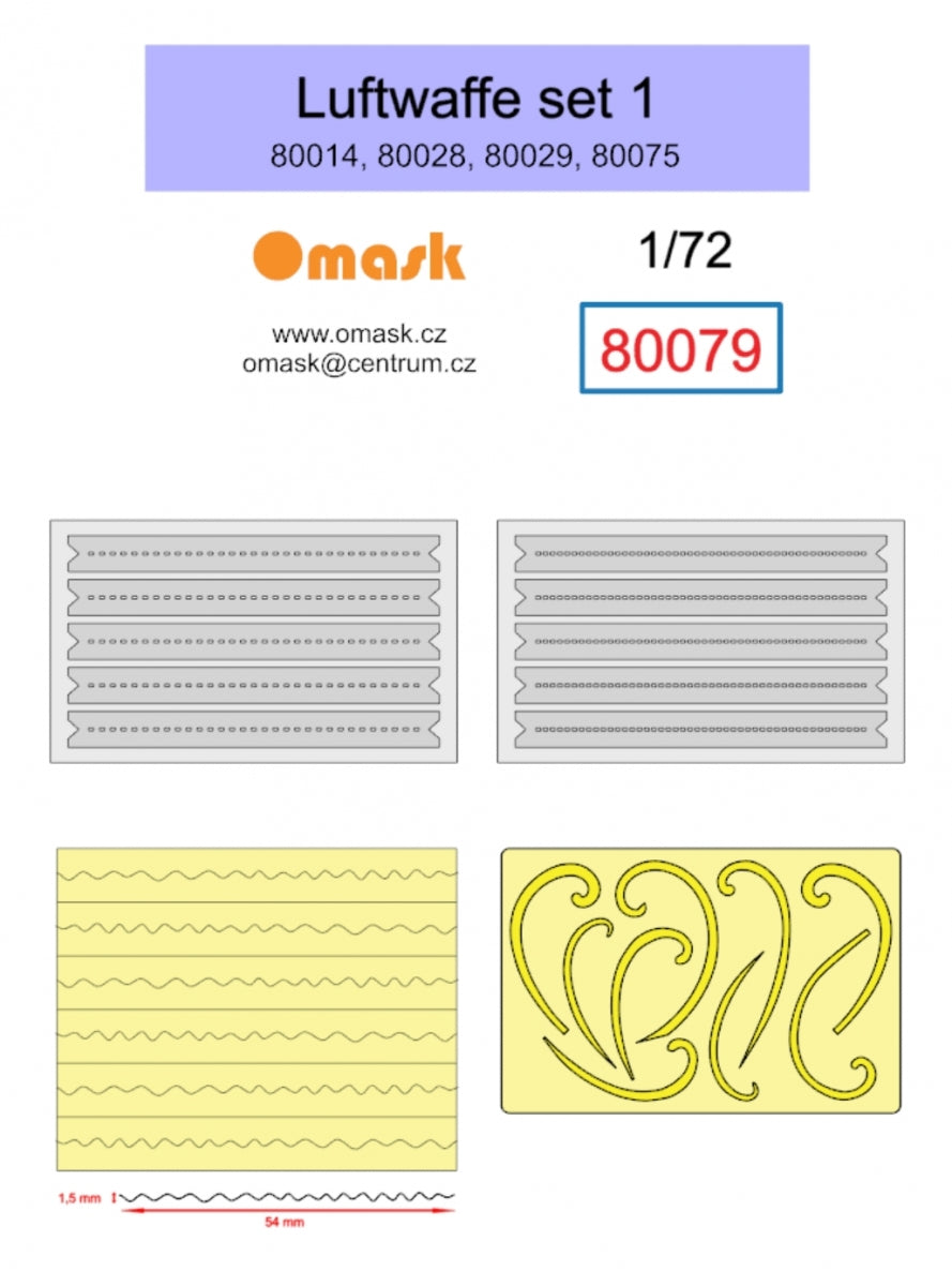 Omask 80080 Concentric circles 2-30 mm (yellow masking tape)