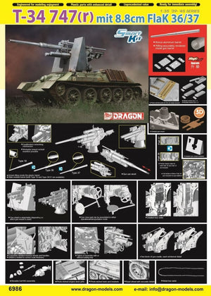 Dragon 6986 T-34 747(r) mit 8.8cm FlaK 36/37 w/Magic Track 1/35 – Bild 2