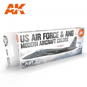 AK Interactive AK11746 US AIR FORCE &amp;amp; ANG MODERN AIRCRAFT COLORS 8x17 ml